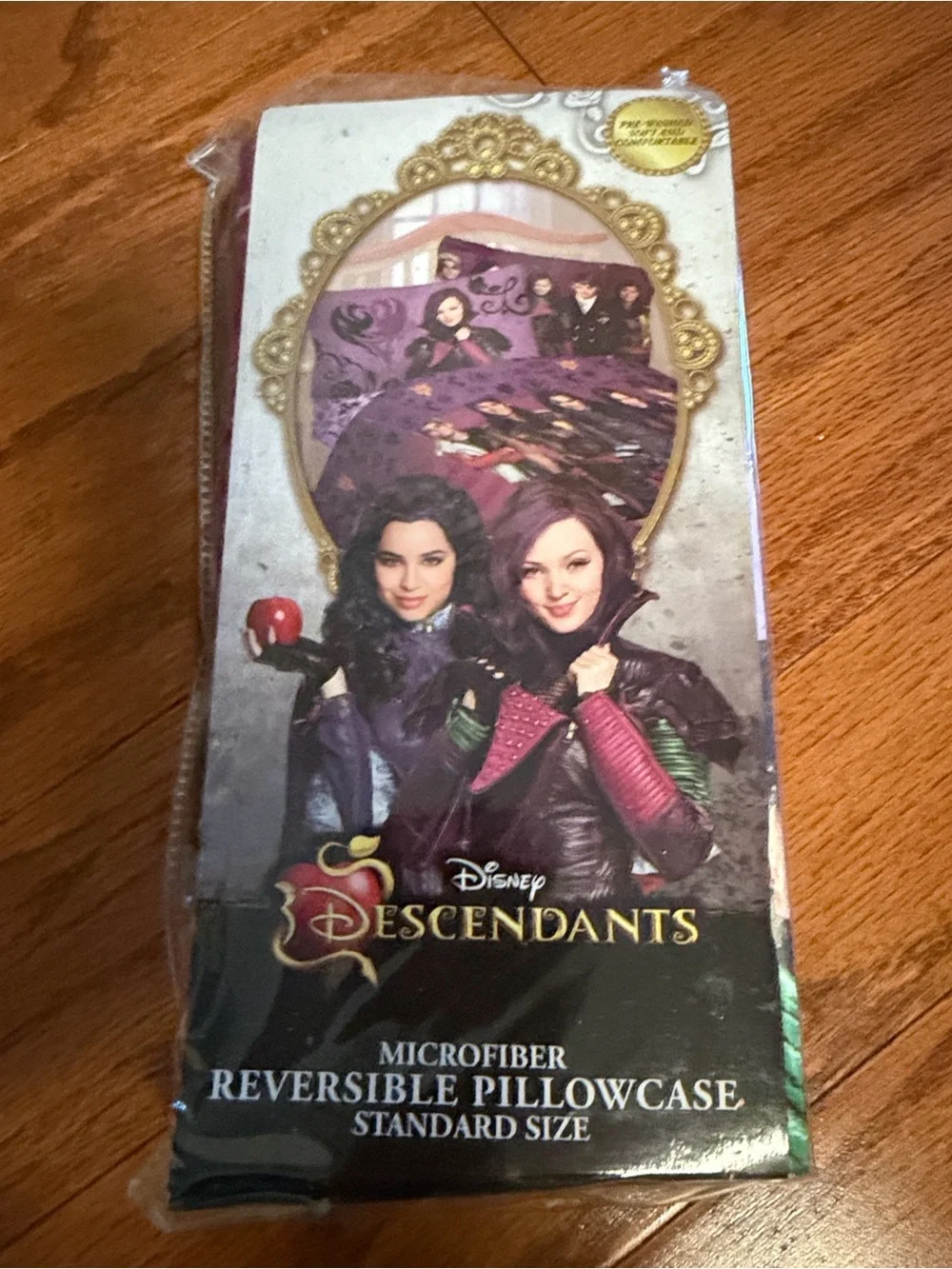 Disney Descendants Purple and Black Reversible Pillowcase, new